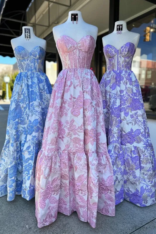 Custom Made Floral Prom Dresses A-Line Sweetheart sold by My Chic Dress