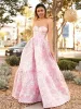 A-Line Lavender Floral Prom Dresses, Printed Long Evening Gown Strapless sold by My Chic Dress