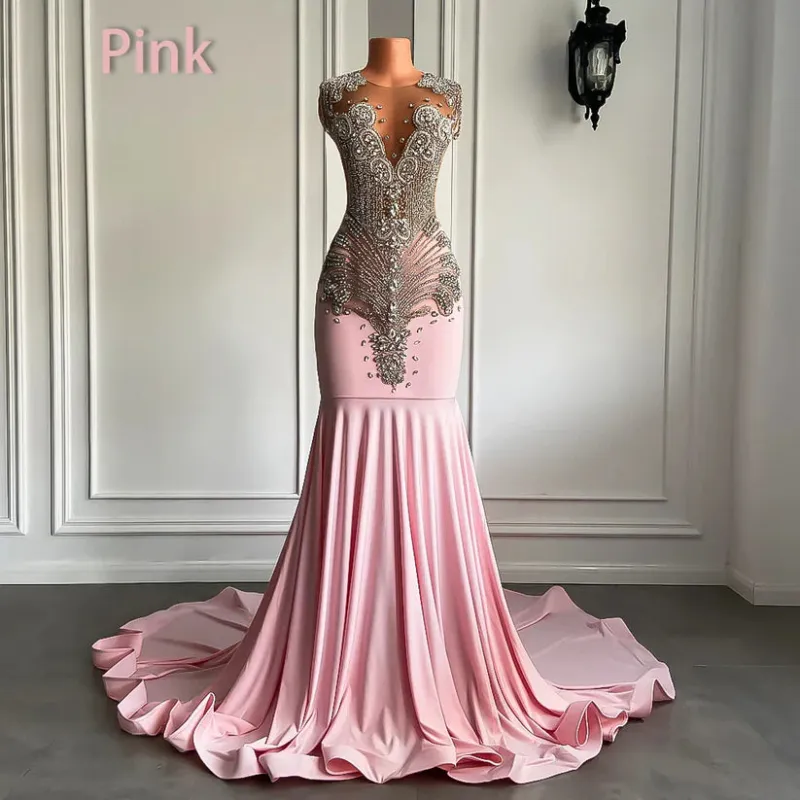 Sparkly Pink Prom Dresses Luxury Diamond for Black Girls sold by My Chic Dress
