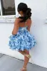 Printed Pink Floral Homecoming Dress Short Sweet 16 Dress sold by My Chic Dress