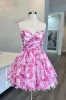 Printed Pink Floral Homecoming Dress Short Sweet 16 Dress sold by My Chic Dress
