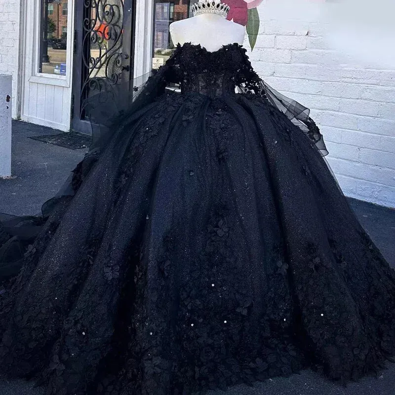 Princess Gothic Black Quinceanera Dresses For Sweet 16 Girls sold by My Chic Dress