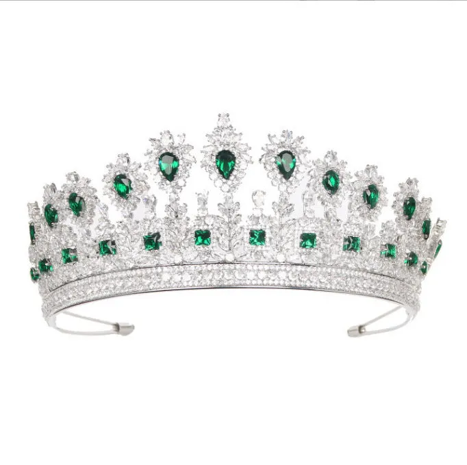 Crystals Emerald Green Quinceanera Crowns Rhinestone Wedding Crowns sold by My Chic Dress product image thumbnail 2