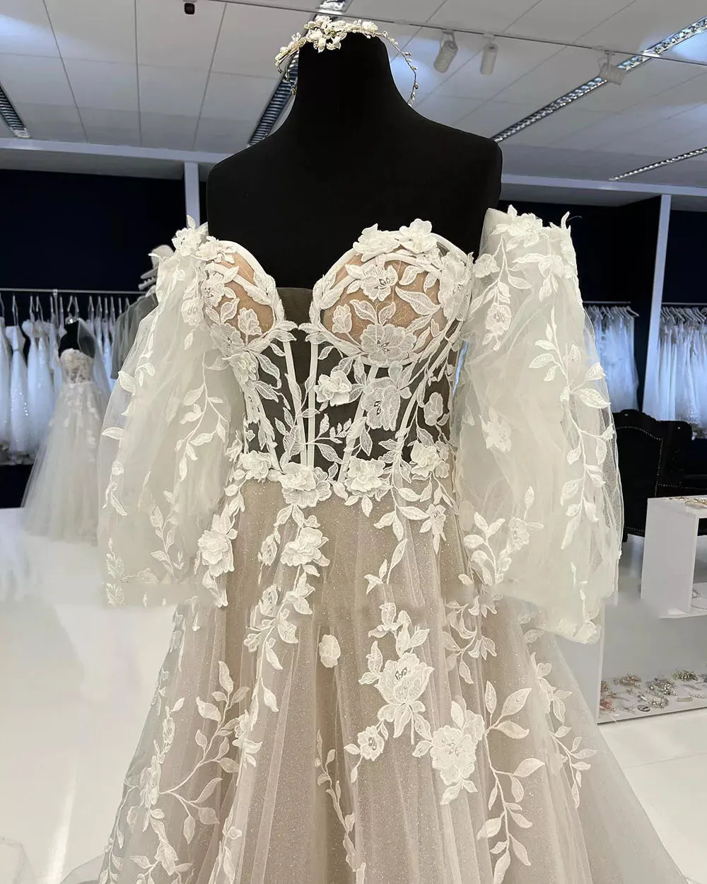 Lace Boho Champagne Beach Wedding Dresses Sweetheart sold by My Chic Dress product image thumbnail 3