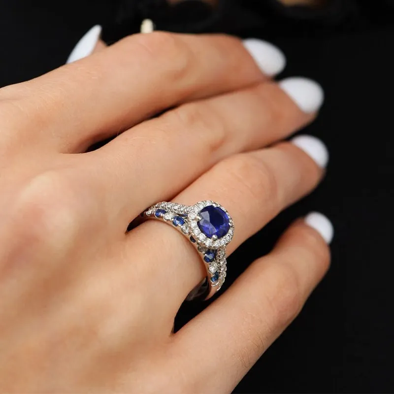 Diamond Engagement Ring For Her Round Cut In Sterling Silver sold by My Chic Dress product image thumbnail 3