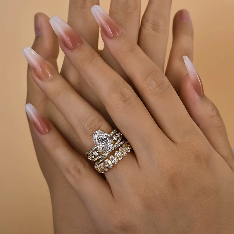 Hot Sale 4PC Wedding Ring Set For Women Sterling Silver sold by My Chic Dress product image thumbnail 2