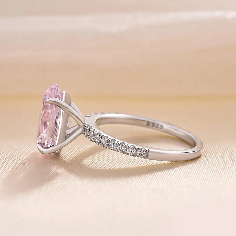 3.5 Carat Oval Cut Pink Stone Engagement Ring For Sale sold by My Chic Dress product image thumbnail 4