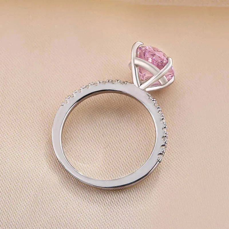 3.5 Carat Oval Cut Pink Stone Engagement Ring For Sale sold by My Chic Dress product image thumbnail 3