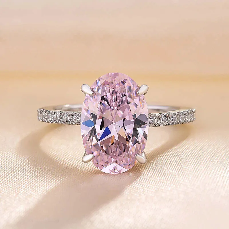 3.5 Carat Oval Cut Pink Stone Engagement Ring For Sale sold by My Chic Dress