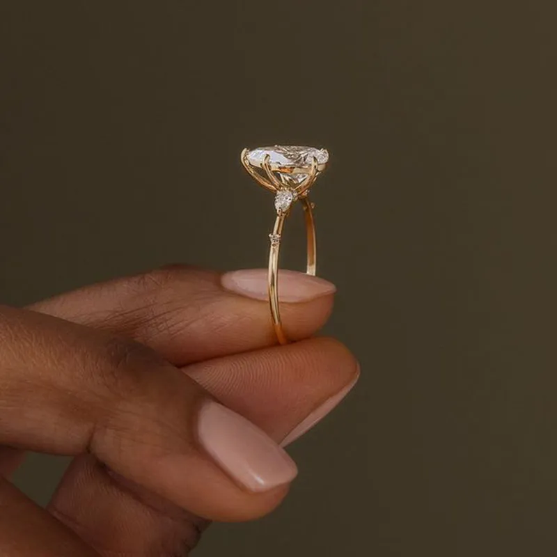 Shop Pear Shaped Diamond Engagement Rings For Women sold by My Chic Dress product image thumbnail 2