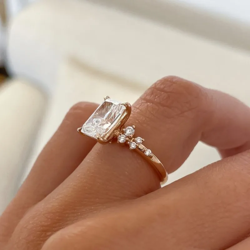 Affordable Radiant Cut Yellow Gold Engagement Ring for Women sold by My Chic Dress product image thumbnail 3
