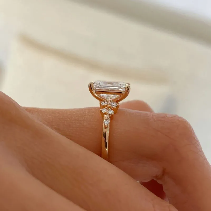 Affordable Radiant Cut Yellow Gold Engagement Ring for Women sold by My Chic Dress product image thumbnail 2