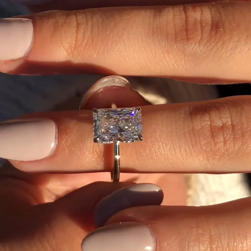 Affordable Emerald Cut Engagement Ring Sona Simulated Diamond sold by My Chic Dress product image thumbnail 2