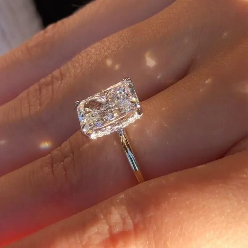 Affordable Emerald Cut Engagement Ring Sona Simulated Diamond sold by My Chic Dress product image thumbnail 4