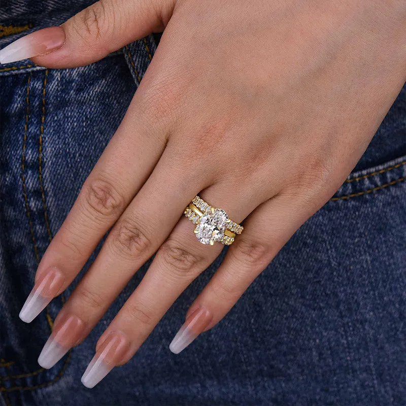 Affordable 3PC Wedding Ring Set 4.0 Carat Oval Cut In Sterling Silver sold by My Chic Dress product image thumbnail 4