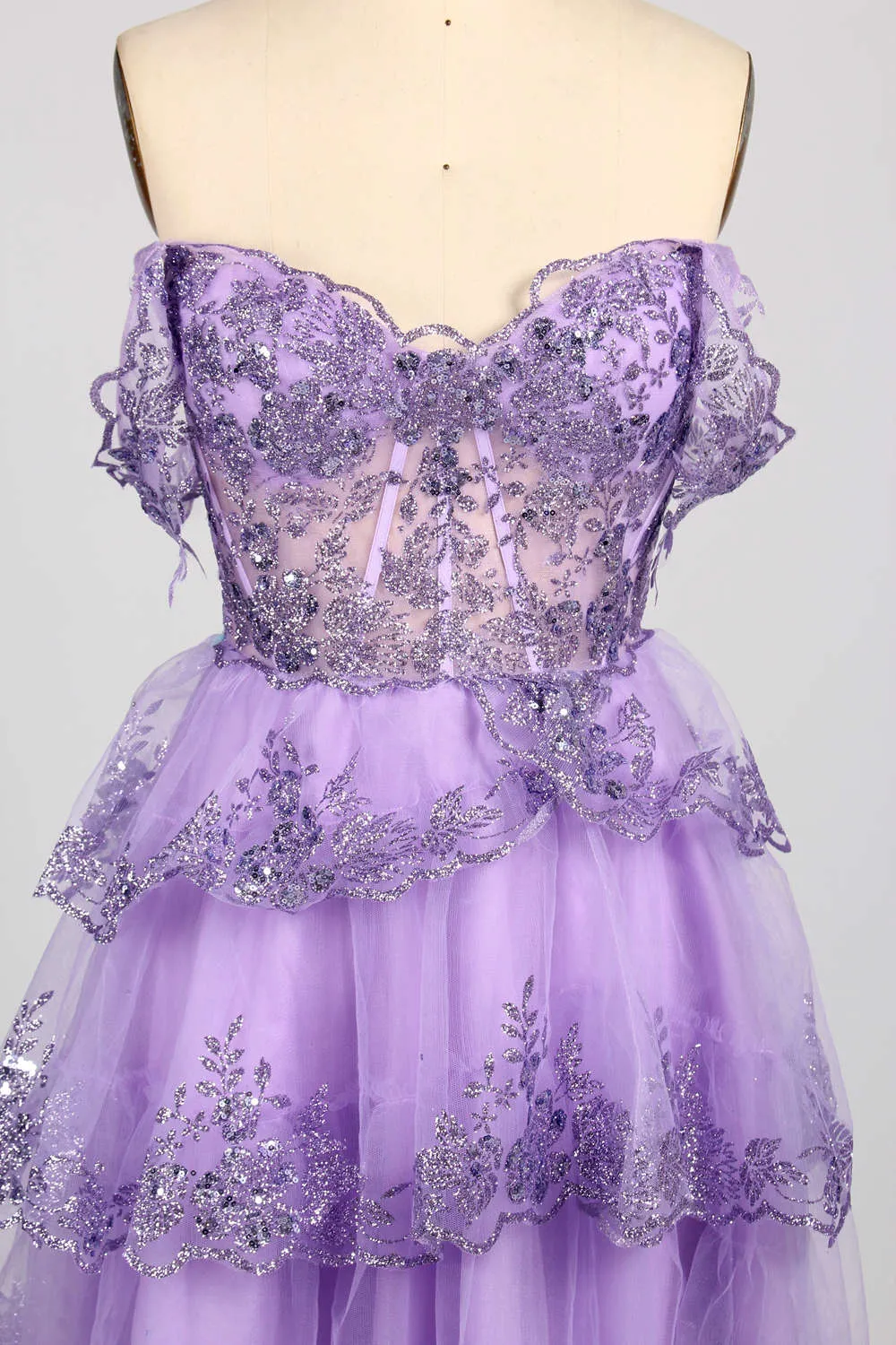 Sparkling Sequin Short Homecoming Dress Lilac Tulle sold by My Chic Dress product image thumbnail 2