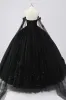 Ball Gown Off the Shoulder Black Tulle Quinceanera Dress with 3D Flowers sold by My Chic Dress