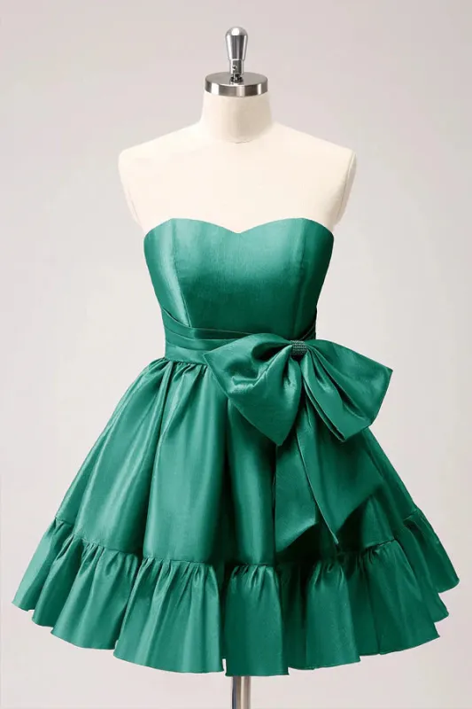 Cute Dark Green A Line Homecoming Dress with Bow sold by My Chic Dress