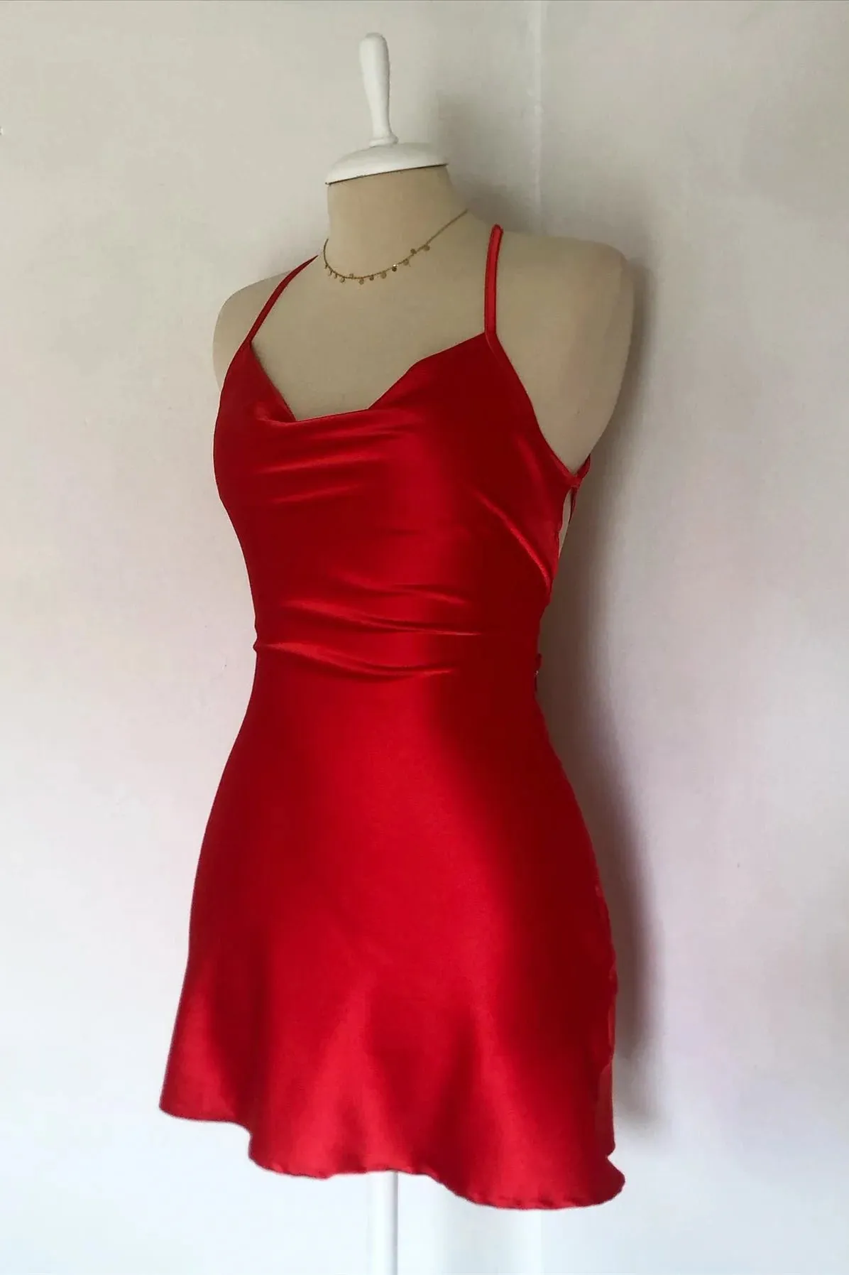 Tighted Red Homecoming Dress Ruched Mermaid Spaghetti Strap sold by My Chic Dress product image thumbnail 3