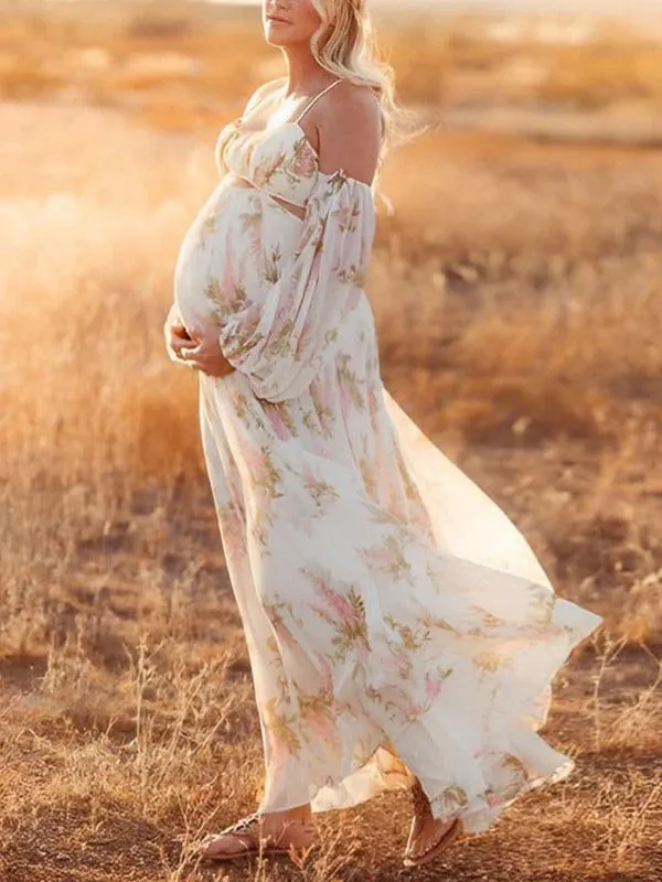 Print Chiffon Maternity Photoshoot Dress Maxi Dress sold by My Chic Dress