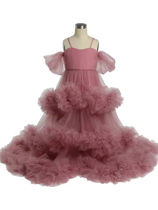 Cloud Flower Girls Dresses for Weddings Ruffles Birthday PhotoShoot Dress sold by My Chic Dress