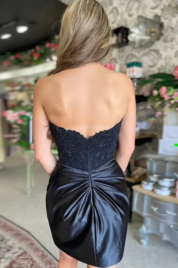 Sparkly Unique Strapless Black Homecoming Dress with Lace Beaded sold by My Chic Dress product image thumbnail 4