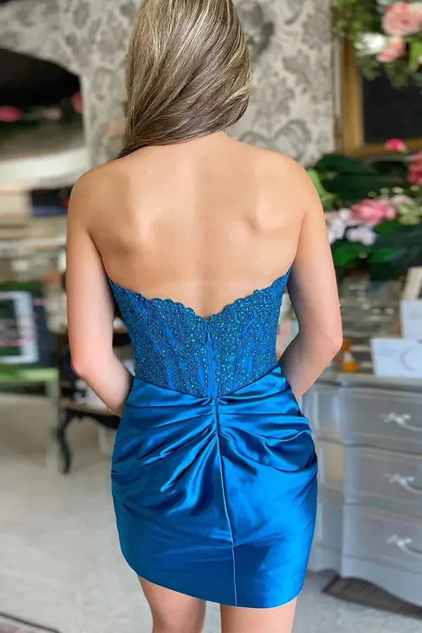 Sparkly Unique Strapless Black Homecoming Dress with Lace Beaded sold by My Chic Dress product image thumbnail 5