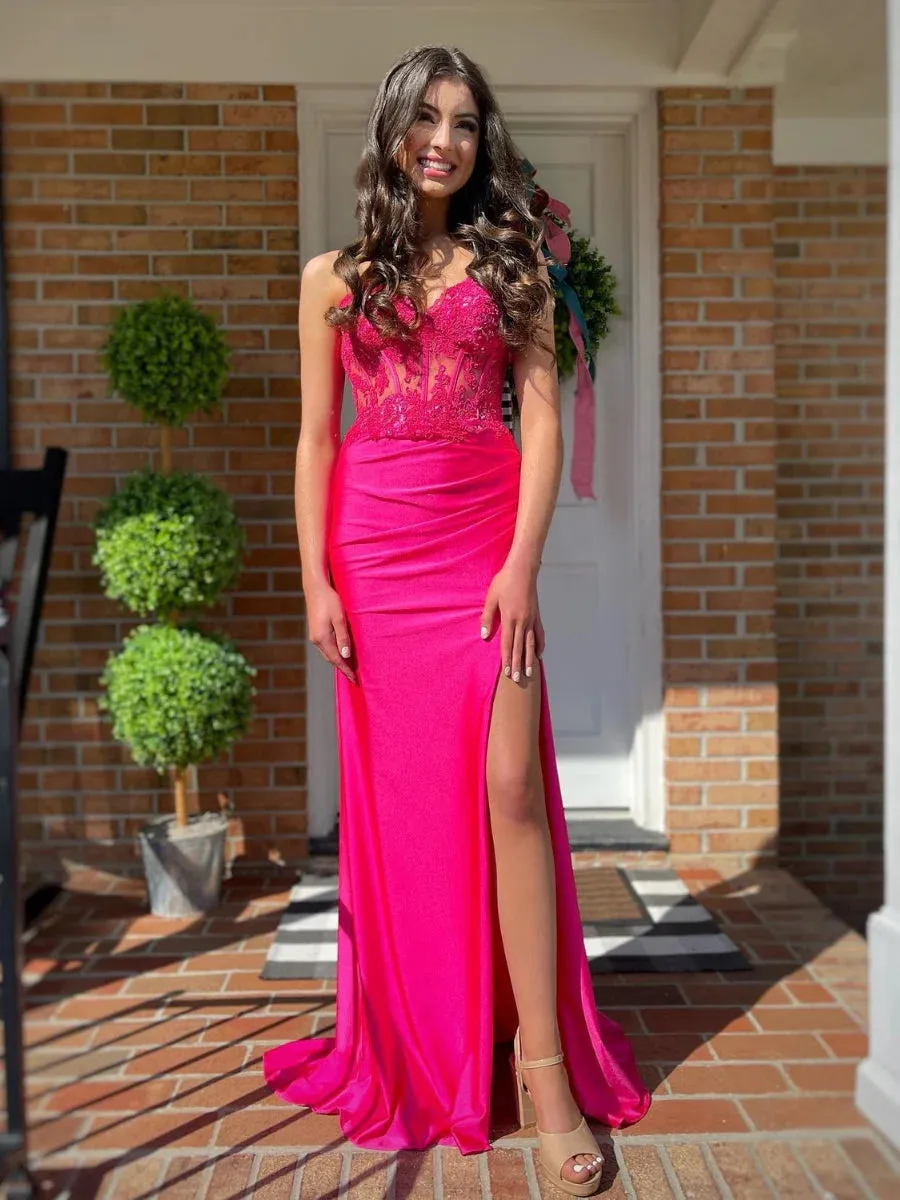 Long Fuchsia Prom Dresses Corset Formal Gown Bodice Fitted sold by My Chic Dress