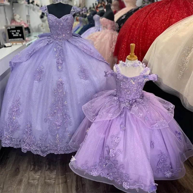 Off-Shoulder Lace Corset Lavender Quinceanera Dresses Applique sold by My Chic Dress