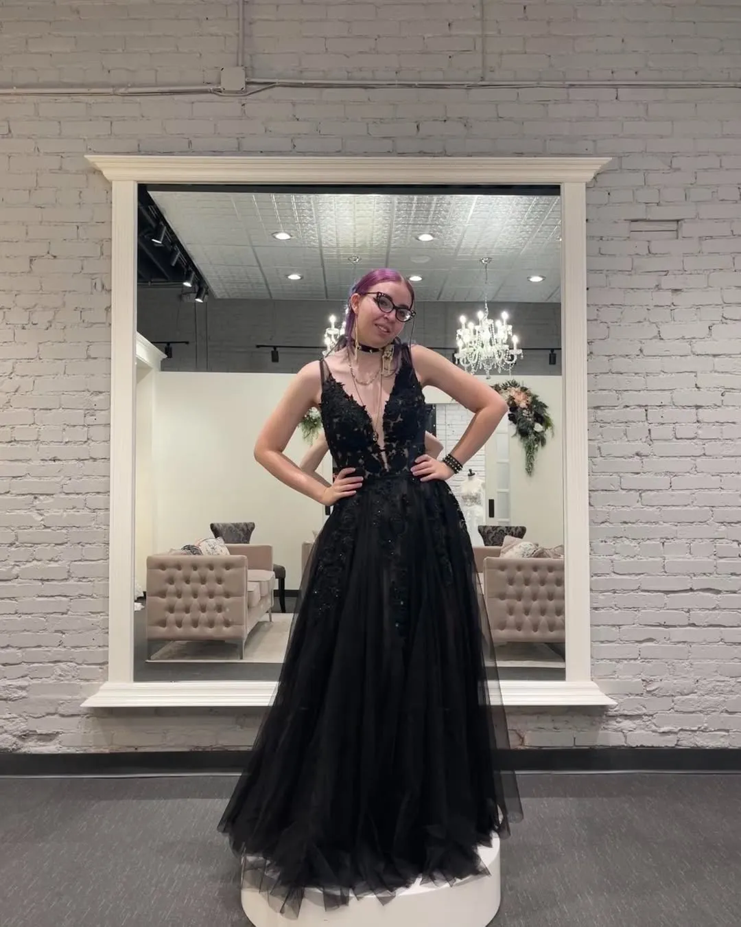 A-Line Gothic Black Lace Wedding Dresses V Neck Sleeveless sold by My Chic Dress product image thumbnail 4