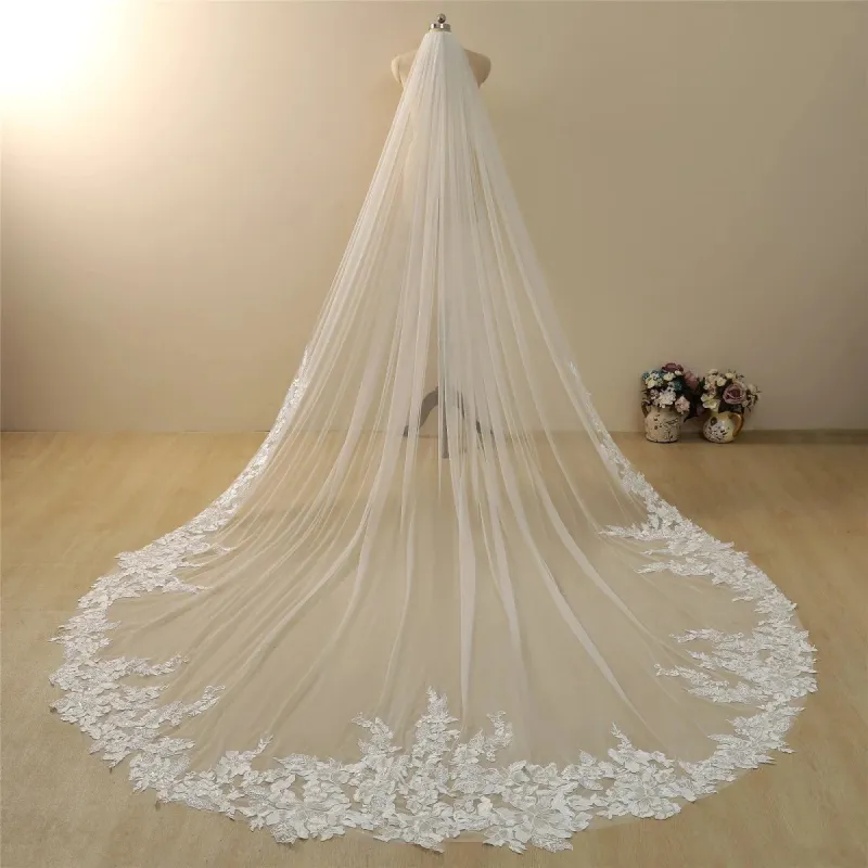 Vintage Lace Trim Cathedral Bridal Wedding Veil sold by My Chic Dress