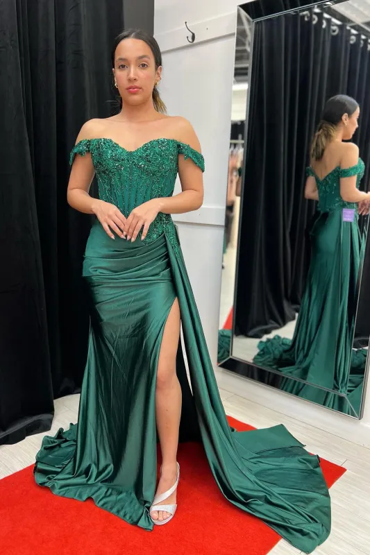 Royal Blue Formal Dress Off the Shoulder Mermaid Prom Dress Appliques sold by My Chic Dress