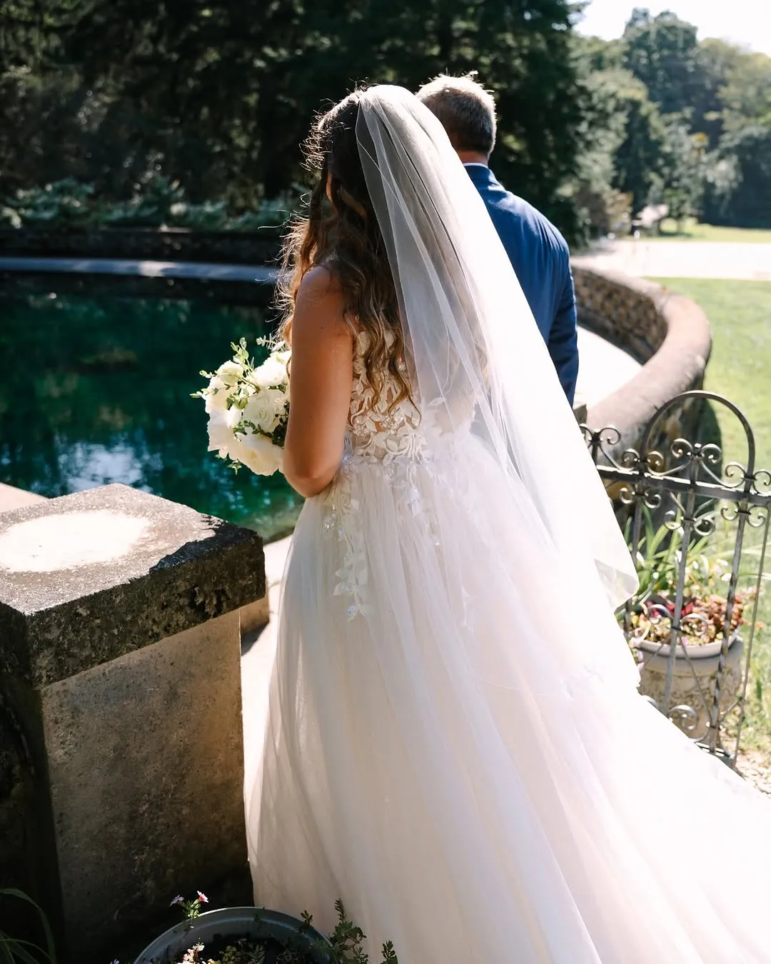 Unique Garden Wedding Dress Lace V Neck A-Line Beach Bridal Gown sold by My Chic Dress product image thumbnail 3