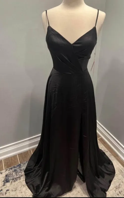 Simple Black Wedding Guest Dresses Sheath Fall Semi Formal Wear made by My Chic Dress