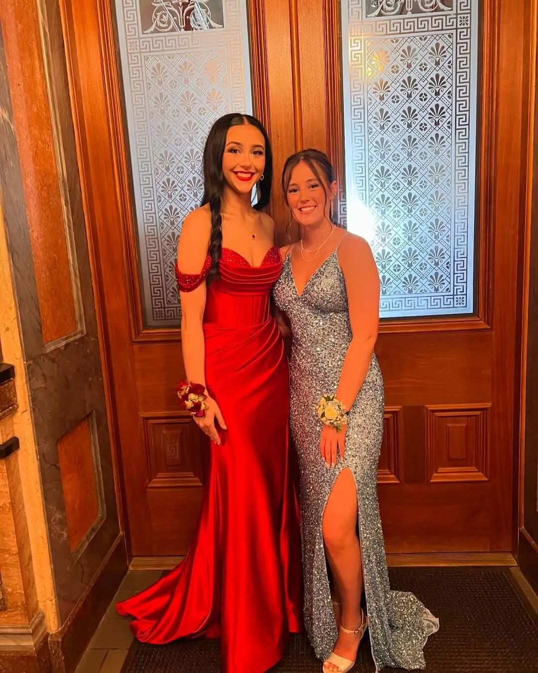 Floor Length Red Corset Prom Dress 2026 Satin Sequin Off-Shoulder sold by My Chic Dress product image thumbnail 5