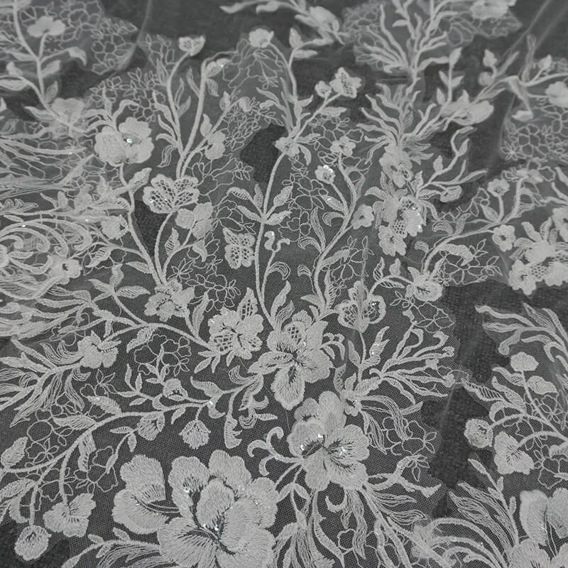 White Ivory Lace Appliques Cathedral Wedding Veil for Brides sold by My Chic Dress product image thumbnail 4