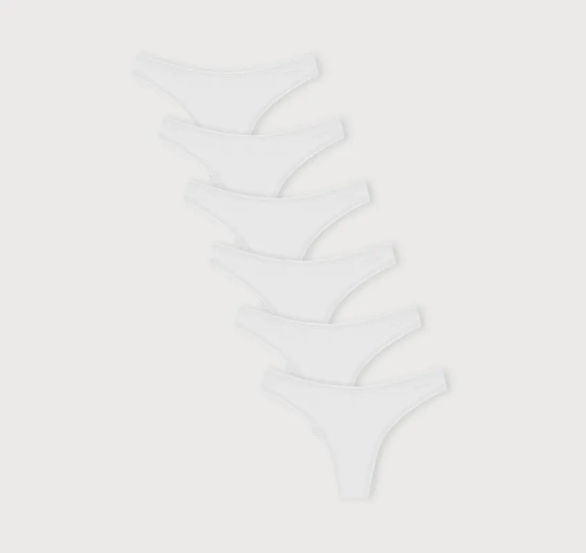 Core Rib Thong 6-Pack sold by Organic Basics