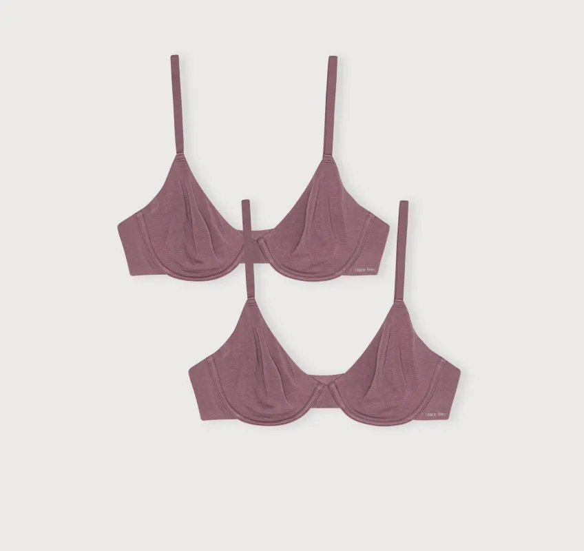 Core Unlined Demi Bra 2-Pack sold by Organic Basics