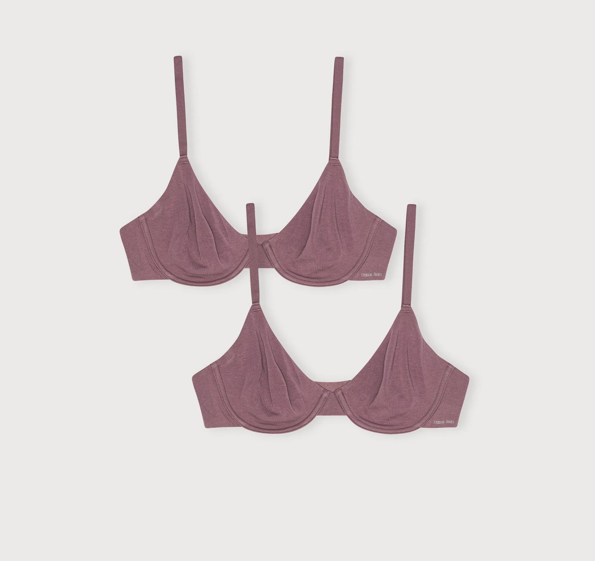 Core Unlined Demi Bra 2-Pack sold by Organic Basics