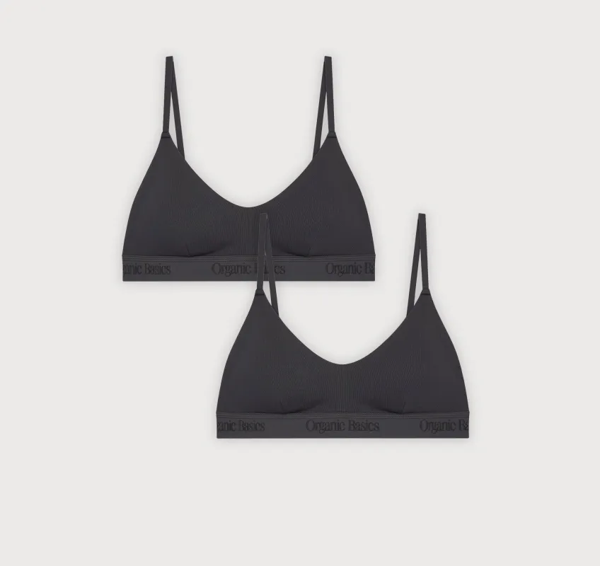 Core Rib Open Back Scoop Bralette 2-Pack sold by Organic Basics