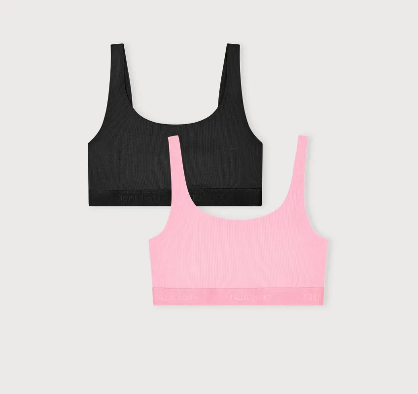 Core Rib Tank Bralette 2-Pack sold by Organic Basics
