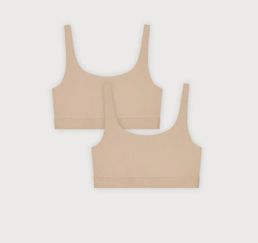 Core Rib Tank Bralette 2-Pack sold by Organic Basics