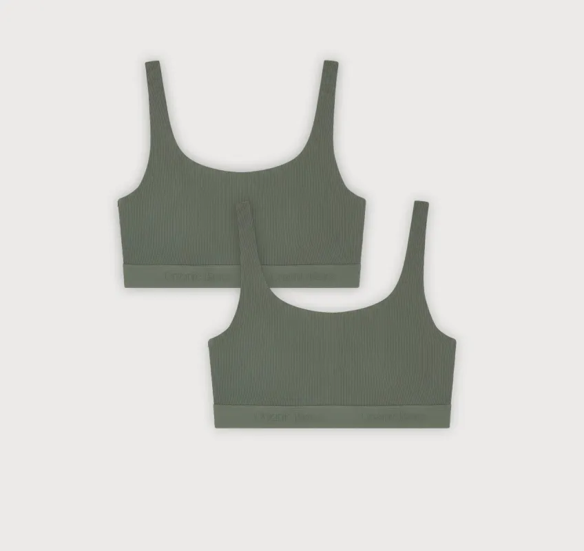 Core Rib Tank Bralette 2-Pack sold by Organic Basics