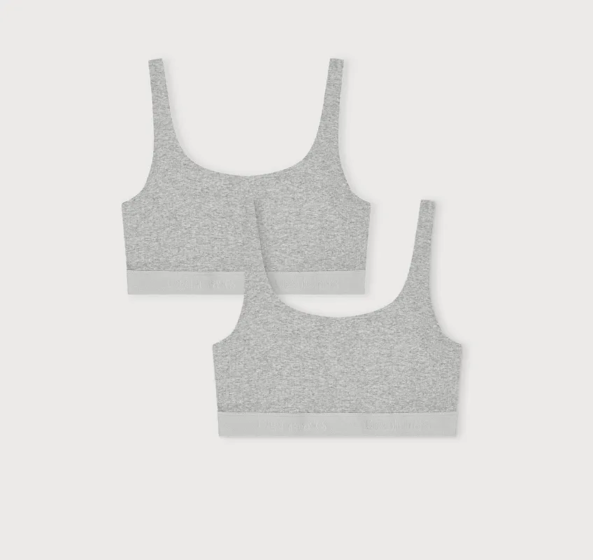 Core Rib Tank Bralette 2-Pack sold by Organic Basics