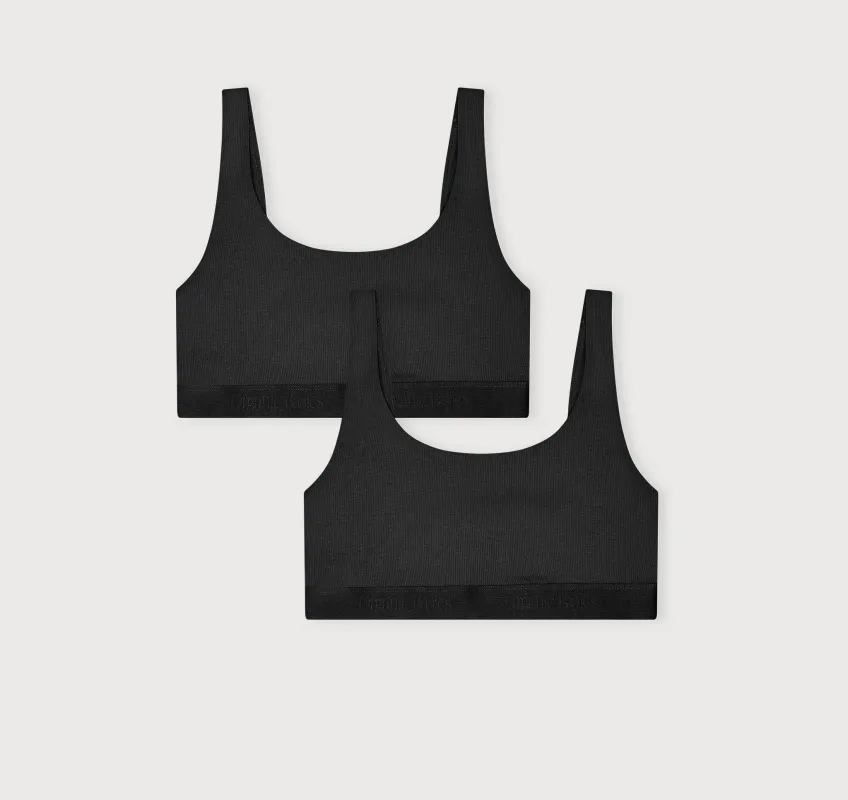 Core Rib Tank Bralette 2-Pack sold by Organic Basics