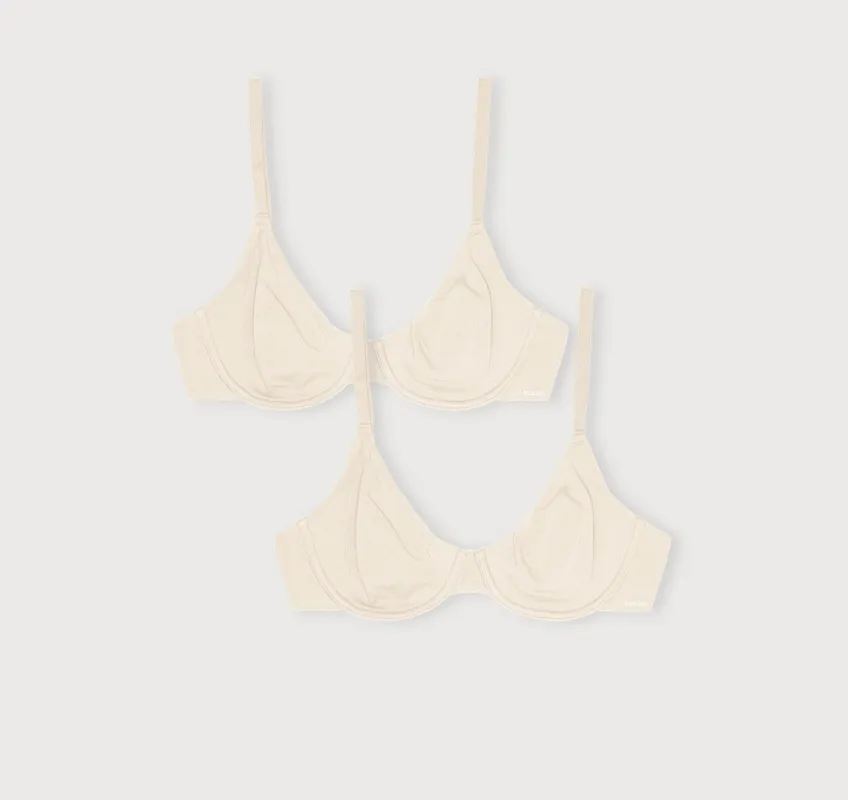 Core Unlined Demi Bra 2-Pack sold by Organic Basics