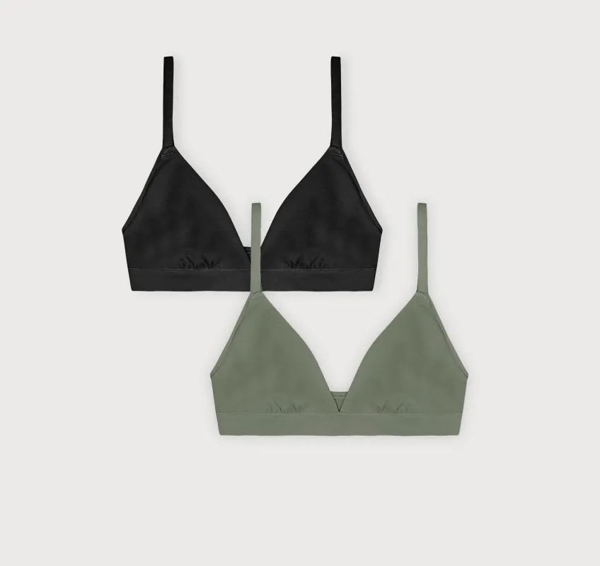 Flex Triangle Bralette 2-Pack sold by Organic Basics