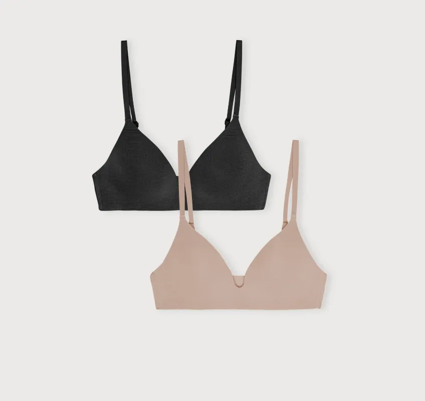 Core Wireless Plunge Bra 2-Pack sold by Organic Basics