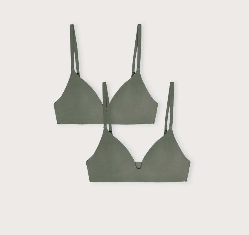 Core Wireless Plunge Bra 2-Pack sold by Organic Basics
