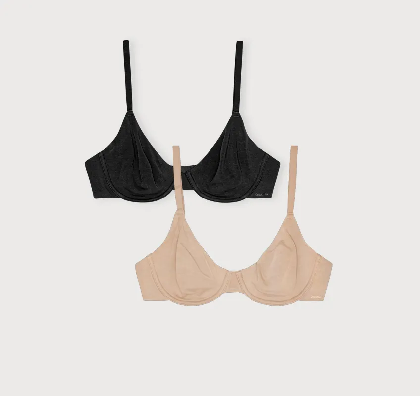 Core Unlined Demi Bra 2-Pack sold by Organic Basics